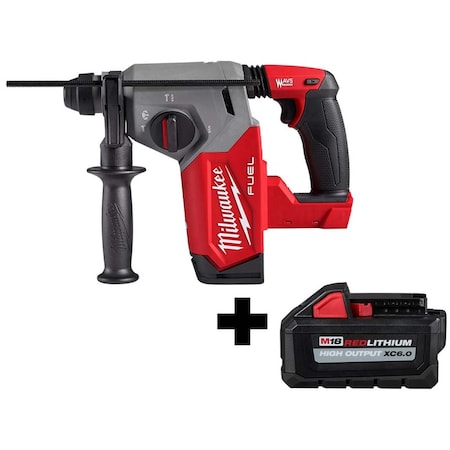 M18 FUEL 1" SDS Plus Rotary Hammer + M18 HIGH OUTPUT XC6.0 Battery Pack