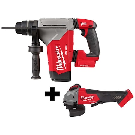 M18 FUEL 4-1/2" / 5" Braking Grinder Paddle Switch + M18 FUEL 1-1/8" SDS Plus Rotary Hammer ONE-KEY