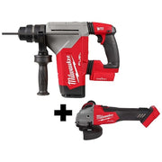 M18 FUEL 1-1/8" SDS Plus Rotary Hammer w/ ONE-KEY + 4-1/2" / 5" Braking Grinder Slide Switch