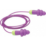 Rockets Reusable Corded Ear Plugs, Flanged Shape, NRR 27 dB, Carrying Case, Purple, M, 50 Pairs