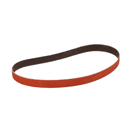 Sanding Belt, 0.5 in W, 18 in L, Ceramic Aluminum Oxide, P120 Grit, Orange
