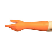 Disposable Gloves, ISO 5 ISO Class, Latex, 14 in L, Orange, S, 72 PK