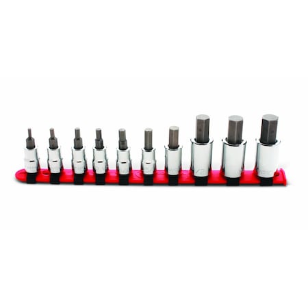 3/8" Drive Hex Bit Socket Set, SAE, 10 pcs
