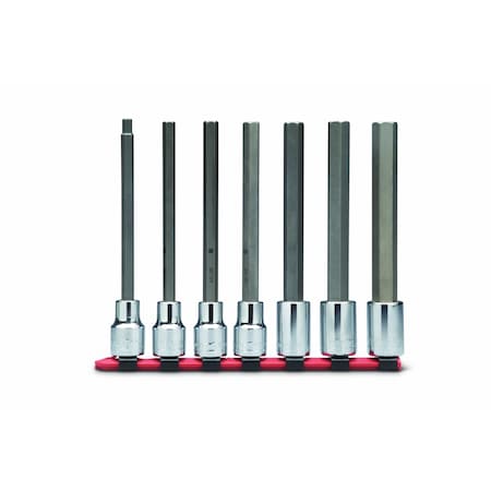 Set 3/8" Dr 7 Pc Set - Hex Bit Skts w/Lo