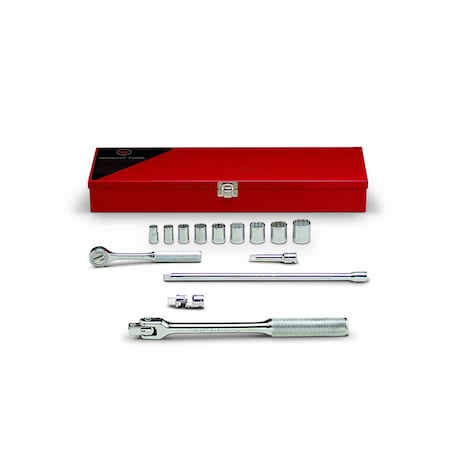 Set 3/8" Dr 14 Pc Set 12 Pt Std Skts Acc