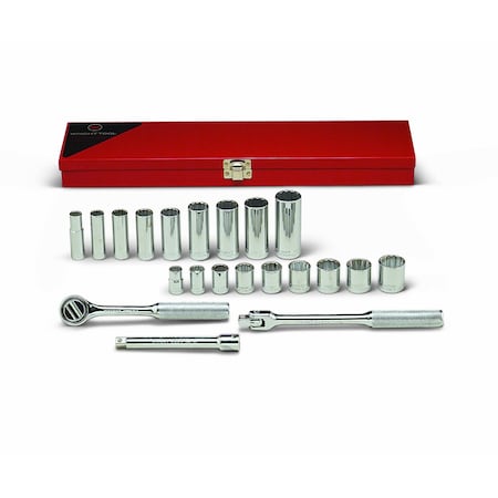 Set 3/8" Dr 21 Pc Met Box Set