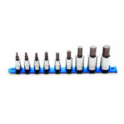 Set 3/8" and 1/2" Dr 9 Pc Set,Hex Bit Sk
