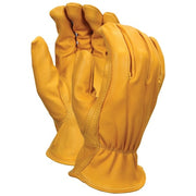 Leather Drivers Gloves, Goatskin, Shirred Slip-On, Keystone Thumb, Gunn - Full Back Cut, Gold, XL