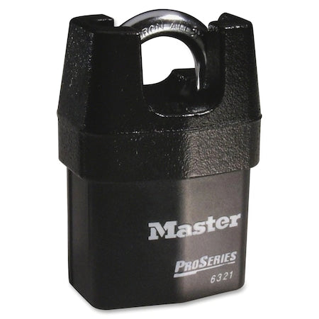 Padlock, Keyed Different, Partially Hidden Shackle, Rectangular Steel Body, Boron Shackle, 7/8 in W