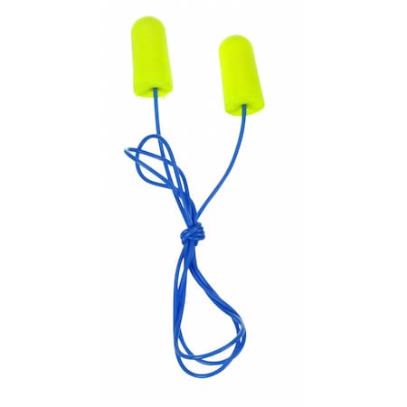 E-A-Rsoft Disposable Corded Ear Plugs, Yellow Neons, Bullet Shape, NRR 33 dB, M, 200 Pairs