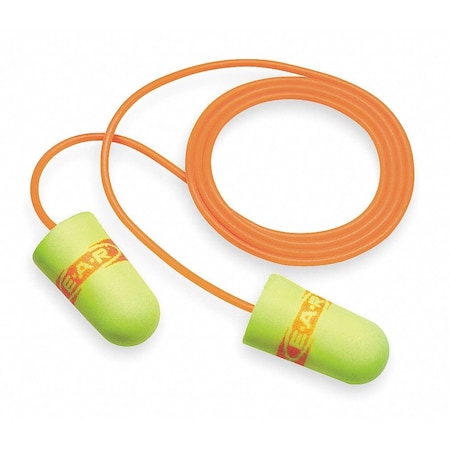 E-A-Rsoft SuperFit Disposable Corded Ear Plugs, Bullet Shape, NRR 33 dB, Yellow, 200 Pairs