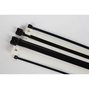 Cable Tie, 8 in L, 2 in Max Bundle Dia., Black, Nylon 6/6, 18 lb Strength, 1000 PK