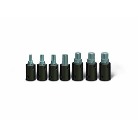 1/2" Drive Impact Hex Bit Socket Set, SAE, 7 pcs