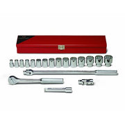 Set 1/2" Dr 19 Pc Set 12 Pt Std Skts Acc