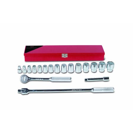 Set 1/2" Dr 18 Pc Set 6 Pt Std Skts Accs