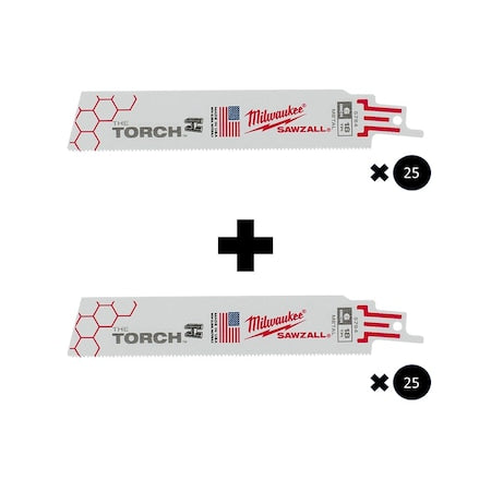 6" 18 TPI The Torch SAWZALL Blades Combo (50 Pk)