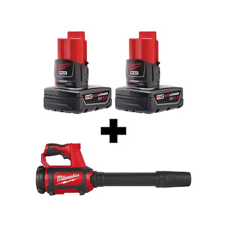 M12(TM) REDLITHIUM(TM) 12 V Battery Powered Leaf Blower Kit, 175 cfm, 110 mph, Battery Included