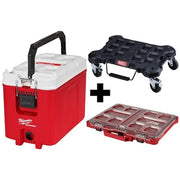 PACKOUT 16 QT Compact Cooler + Compact Tool Box + Low-Profile Organizer, Polymer, Black/Red