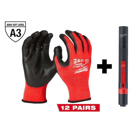 Cut-Resistant Gloves, Cut Level A3 ,Nitrile ,Rough ,M