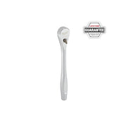3/8" Drive 90 Geared Teeth Pear Head Style Hand Ratchet, 8-1/2" L, Chrome Finish