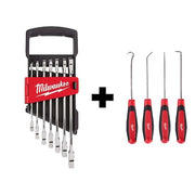 7pc Ratcheting Combination Wrench Set - Metric w/ 4 PC Hook & Pick Set