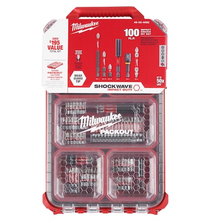 100 pc. SHOCKWAVE Impact Duty Driver Bit PACKOUT Set