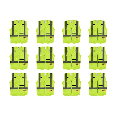 High Visibility Vest,12 pk,12 pk,S/M