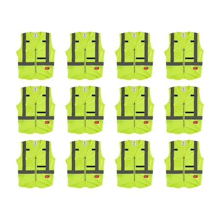 High Visibility Vest,12 pk,L/XL