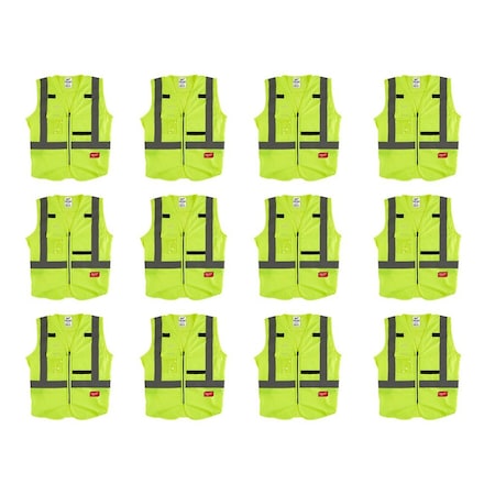 High Visibility Vest,12 pk,3XL/4XL