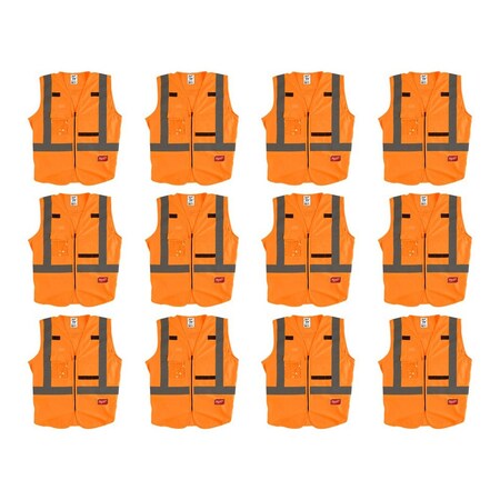High Visibility Vest,12 pk,S/M