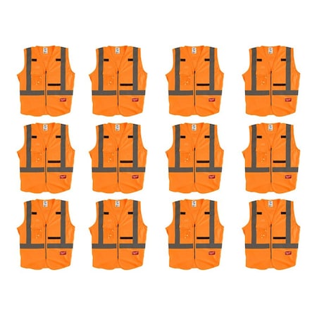 High Visibility Vest,12 pk,L/XL