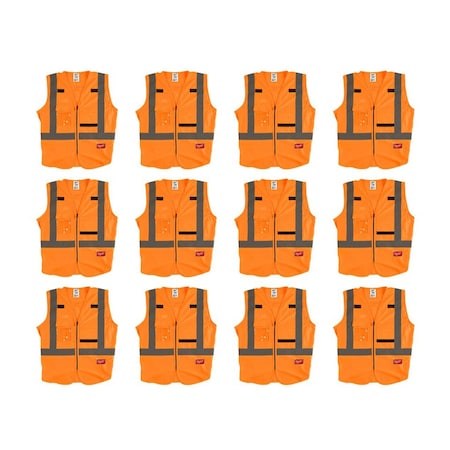 High Visibility Vest,12 pk,2XL/3XL