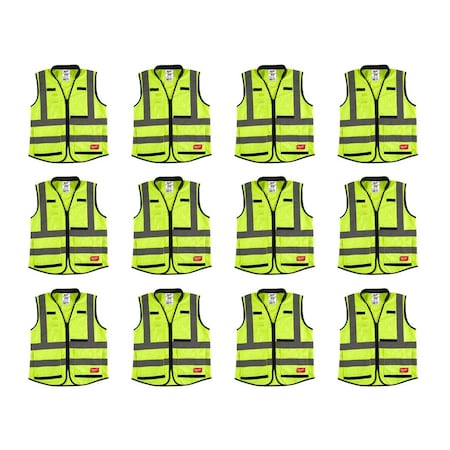 High Visibility Vest,12 pk,S/M