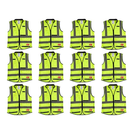 High Visibility Vest,12 pk,L/XL