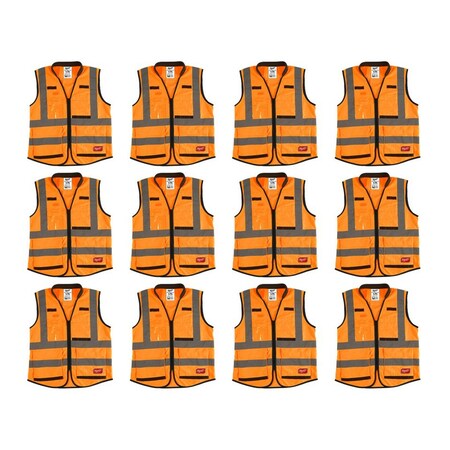 High Visibility Vest,12 pk,L/XL