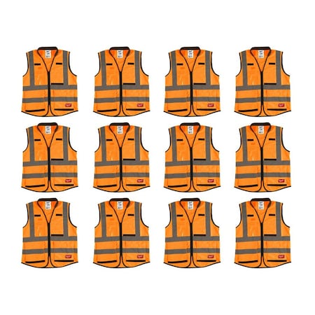 High Visibility Vest,12 pk,3XL/4XL