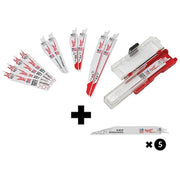 SAWZALL Demolition Blade Set, 12PC + The WRECKER Multi-Material SAWZALL Blade 9" 7/11TPI 5pk