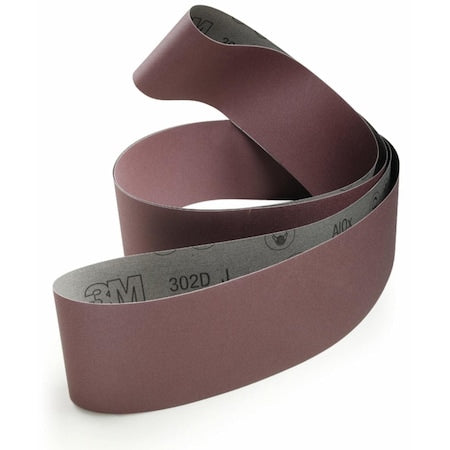 Sanding Belt, 3 in W, 132 in L, Coated, Aluminum Oxide, 80 Grit, Medium, 302D, Brown