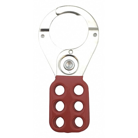Lockout Hasp, Standard Hasp, Steel, Snap-On, Max Number of Padlocks - 6, Red