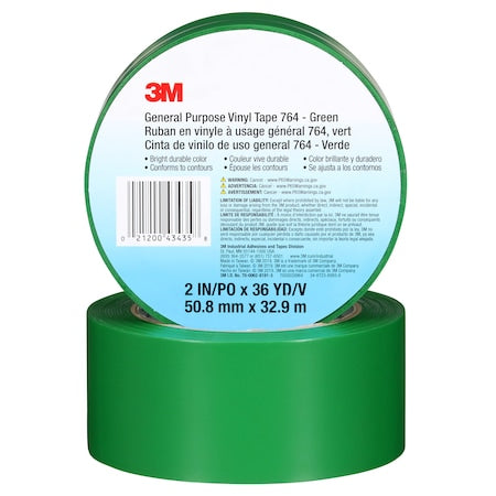 Vinyl Tape,Green,2" x 36 yd.,5 mil