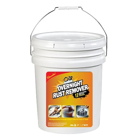 Rust Remover,Overnight,5 Gal,Safe Soak