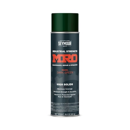 Spray Paint,Dark Green,16 oz., Dark Green, Gloss, Solvent, 16 oz