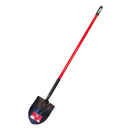 Round Point Shovel, 14 ga. Steel Blade, 60 in L Fiberglass Handle