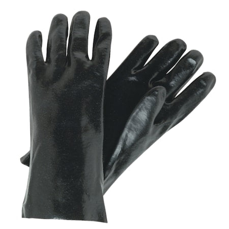 Chemical Resistant Gloves, PVC, 14 in L, Back: White, L, 12 PK