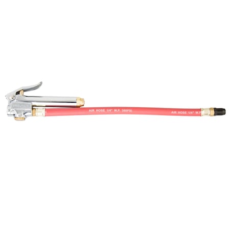 Straight Tire Inflator With Gauge,12"