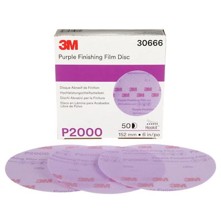 Film Disc, 6" Dia, Non-Vacuum, Silicon Carbide, P2000 Grit