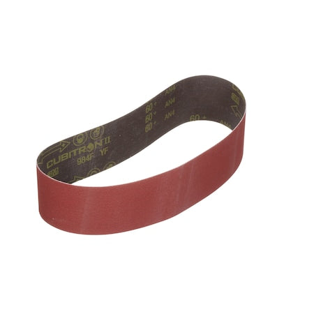 Sanding Belt, 4 in W, 90 in L, Closed Coat, Precision Shaped Ceramic, 36+ Grit, Maroon, Red