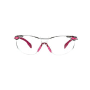 Series 1000, Safety Glasses, Scotchgard Anti-Fog & Anti-Scratch, Clear Lens, Pink/Black Frame