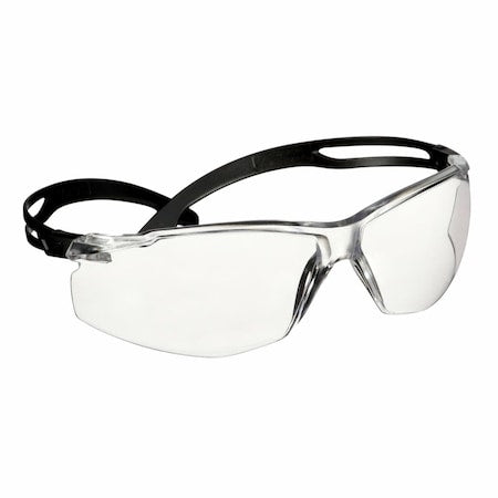 SecureFit(TM) 500, Safety Glasses, Anti-Fog & Anti-Scratch, Clear Lens, Black Frame, Frameless