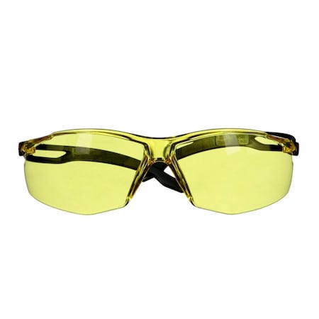 SecureFit(TM) 500, Safety Glasses, Scotchgard Anti-Fog & Anti-Scratch, Amber Lens, Black Frame